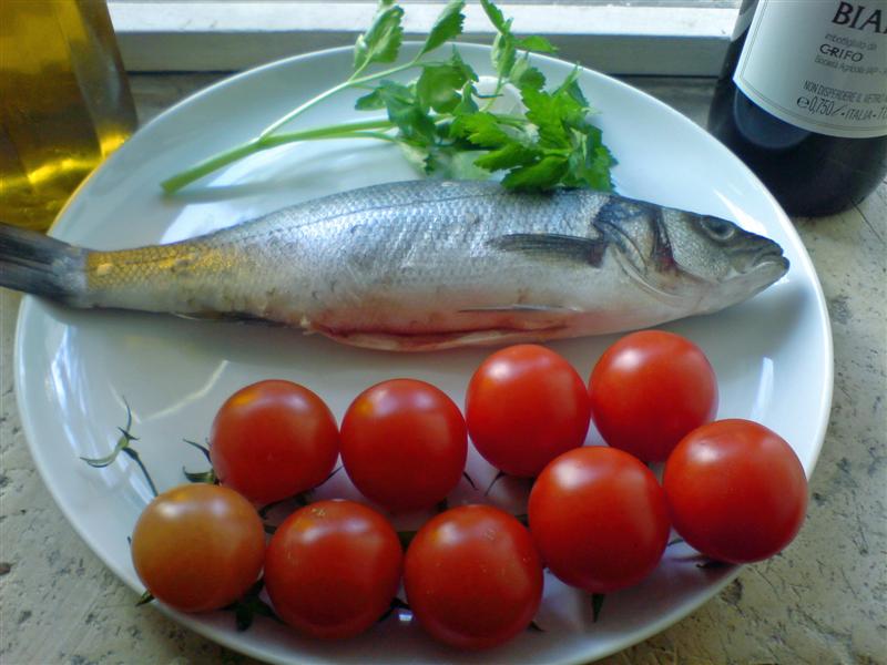 Bass in acqua pazza ingredients